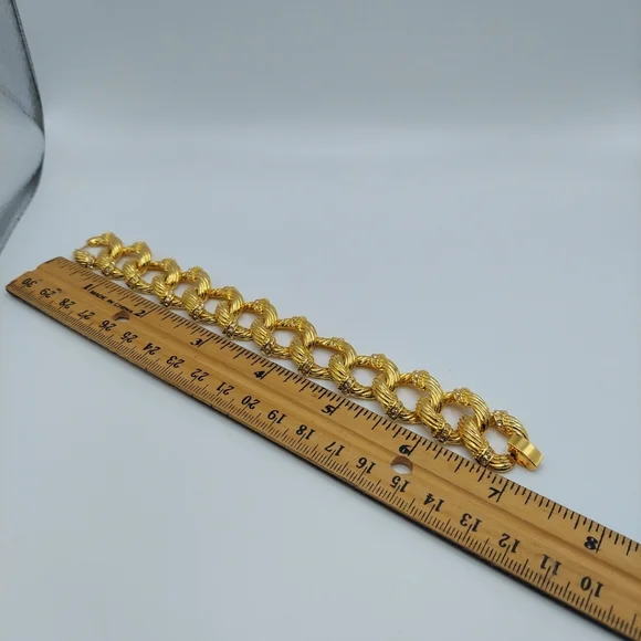 Camrose & Kross Large Link Bracelet 7" with Rhinesones, has Extender 1". VGC. - Picture 9 of 14